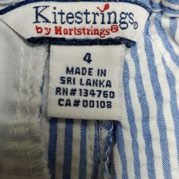 #43 Kitestrings by Hartstrings 4 seersucker shorts adjustable elastic waist - Picture 4 of 4